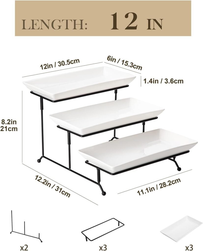 MALACASA 3 Tier Serving Trays