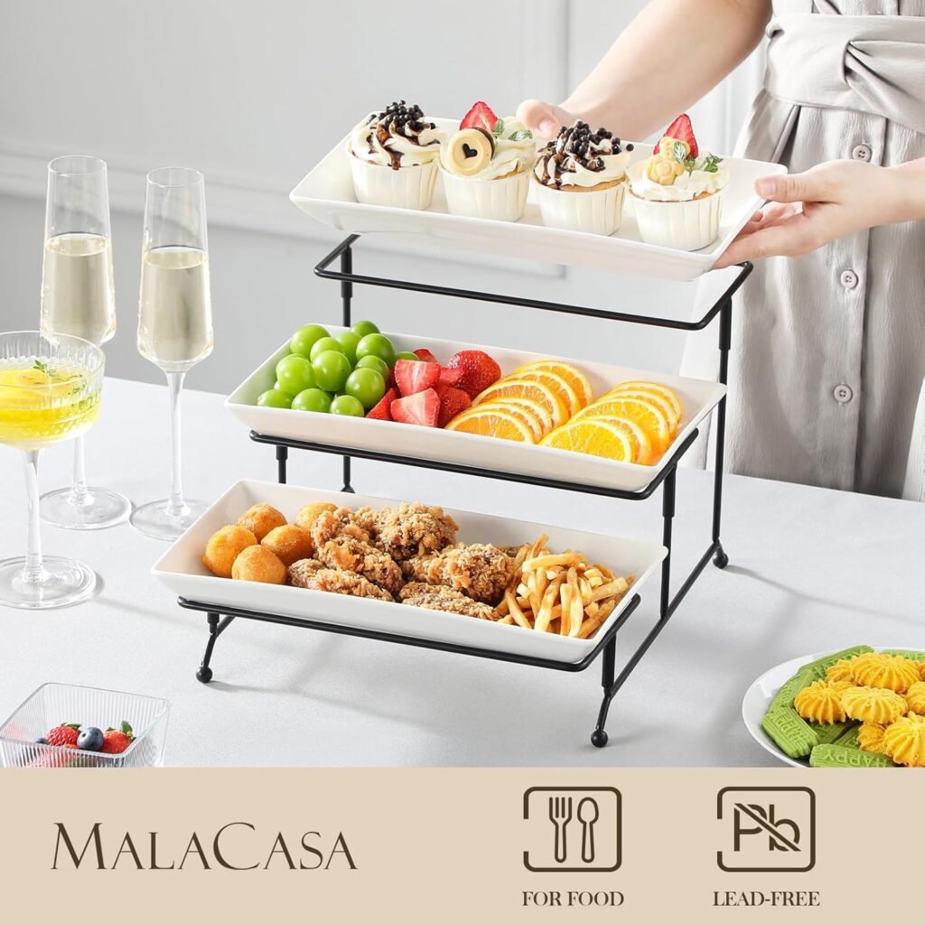MALACASA 3 Tier Serving Trays