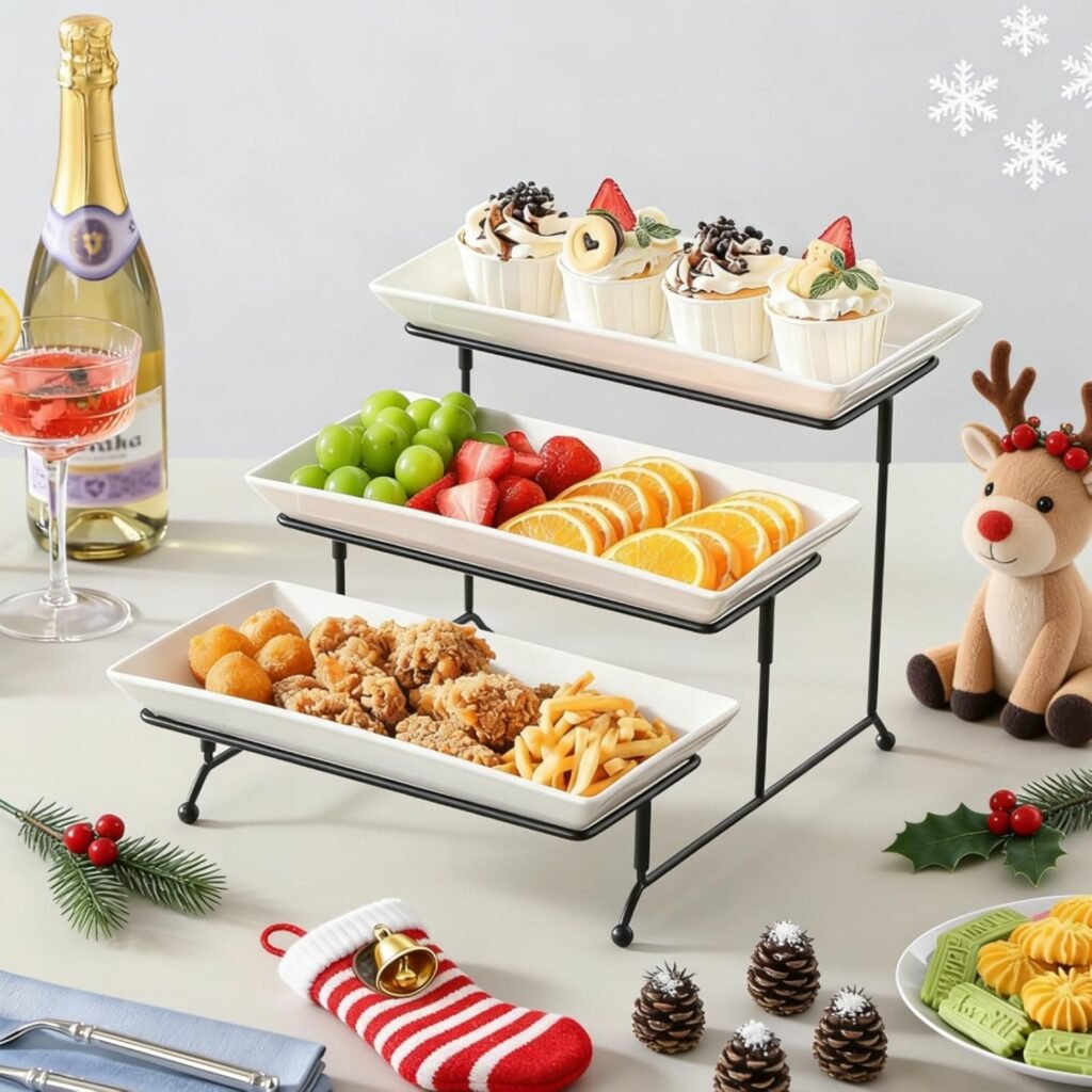 MALACASA 3 Tier Serving Trays