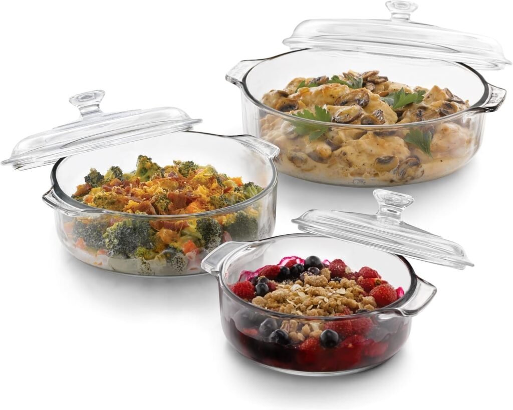 Libbey Baker's Basics 3-Piece Glass Casserole Dishes