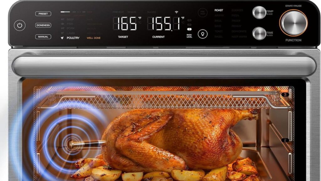 Typhur Sync Oven with Smart AI Wireless Meat Thermometer Probe, 12‑in‑1 Countertop Air Fryer Toaster Oven